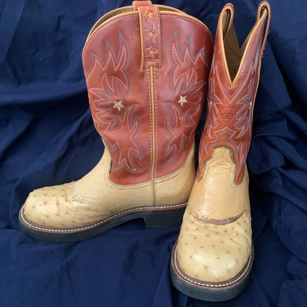 Ariat ATS Fat Baby Ostrich boots 7.5 B